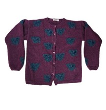 90s Skyr Purple Wool Cardigan