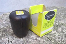 Original Vintage Black Leather Bound Car Gear Knob with Renault Emblem Top