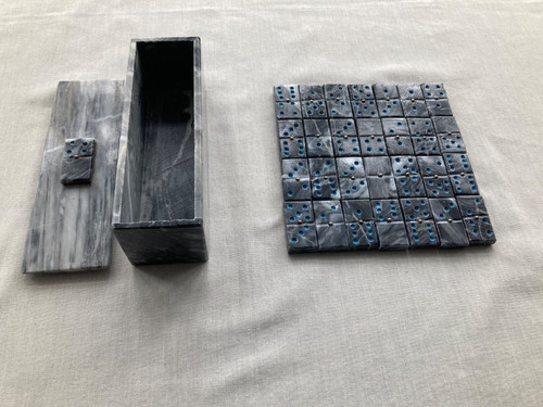 Grey marble oynx dominoes set - marble/oynx,