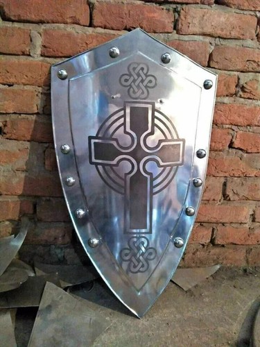 Steel shield medieval knight - steel,