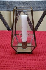 VINTAGE BRASS & ETCHED GLASS