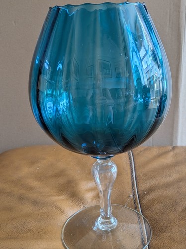 Empoli glass blue brandy - empoli,
