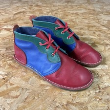 Cornish Artists Boots Leather Multicoloured Boho Hippy Vintage Shoes UK 6.5