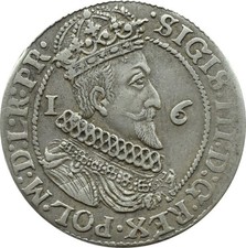 Silver Coin 	Polish–Lithuanian Commonw. Sigismund III Vasa, ort 1624 PR●, Gdansk