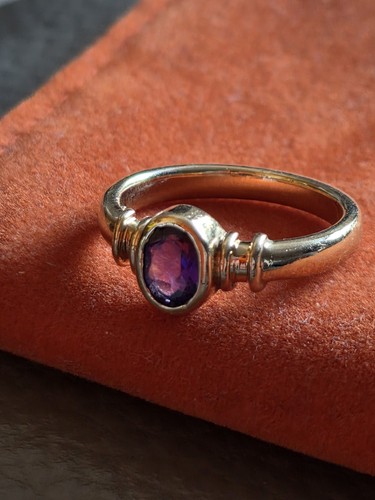 9ct yellow gold amethyst dress - gold,