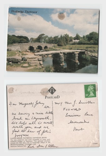 Vintage postcard postbridge - vintage,