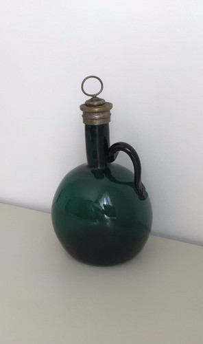 Antique green glass onion - green,