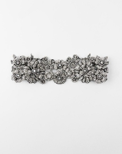 Zara rhinestone flower choker - rhinestone,
