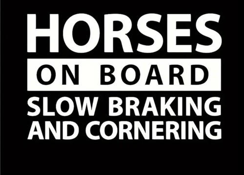 Caution horses board - horses, on