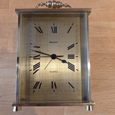 Swiza Brass Quartz Movement Carriage Clock