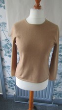LADIES CAMEL 100% CASHMERE JUMPER SIZE L by DEANE & WHITE