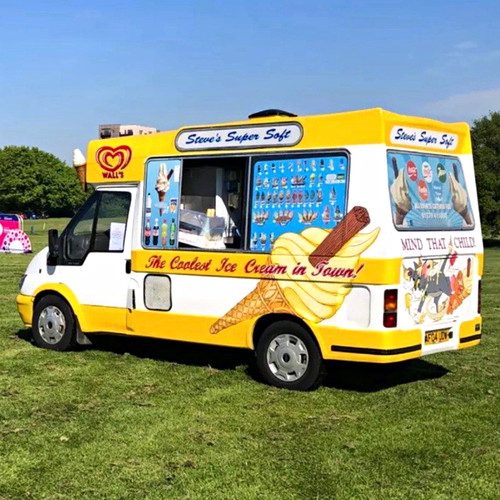 Ice cream concession van - cream, with