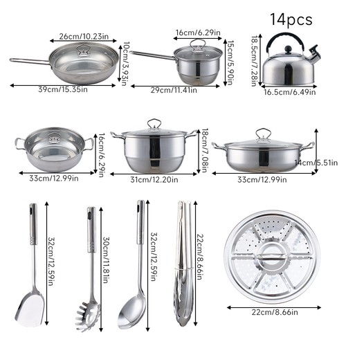 18pcs stainless steel - stainless,