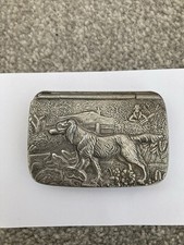 Antique Hunting Scene Retriever Snuff Box - Cornish Pewter 