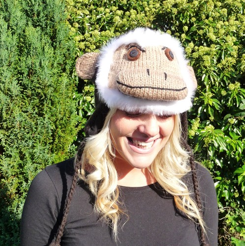 Fab monkey knitted hat with - monkey,