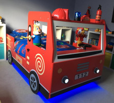 Fire Truck Bed Kids Red Single