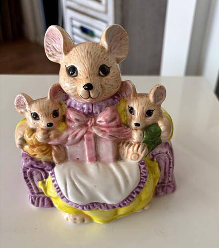 Ceramic mouse family moneybox - ceramic,