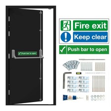 Jet Black Emergency Fire Exit