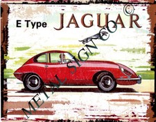 E TYPE JAGUAR CAR SIGN RETRO