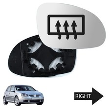 For VW Golf V MK5 2003-08 Right Door Heated Convex Wing Mirror Glass Driver Side