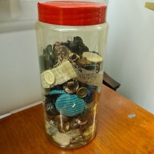 Vintage Plastic Tube Tub of Buttons