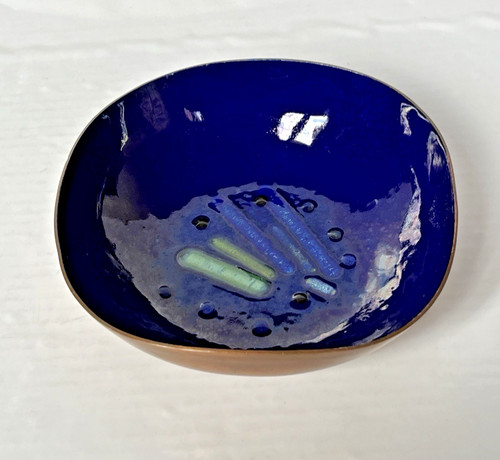 Enamel copper trinket bowl - on,