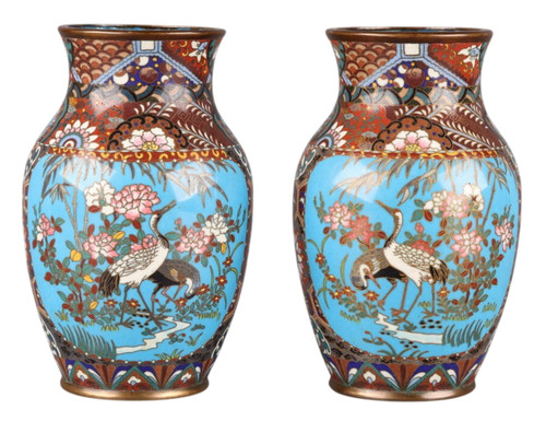 Meiji era cloisonne - meiji, vase