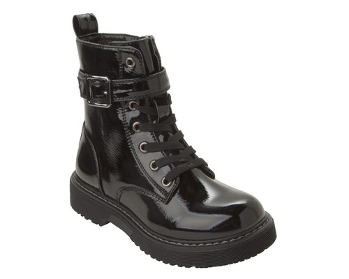 Girls black patent goth - patent, grunge