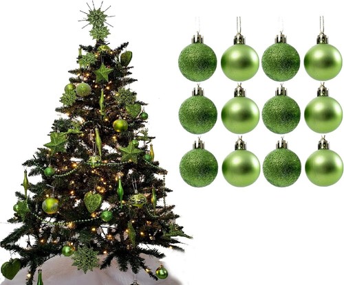 24x christmas baubles tree - christmas,