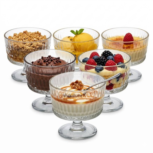240ml clear glass footed - clear,
