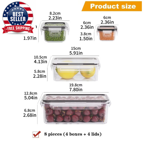 Bpa free airtight food - 8-pc, bpa-free