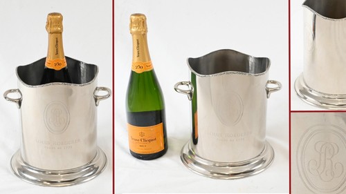 Silver plate champagne - plate, bucket