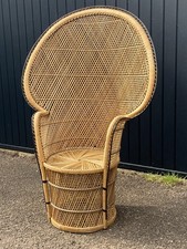 1970s vintage wicker peacock - 1970s,