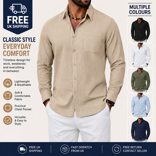 Mens new casual shirt - shirt, long