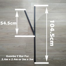 Y-Bar Gazebo Spare/Parts:Metal Strut Gazebo Pole For 2.4m x 2.4m or3m x 3m Black