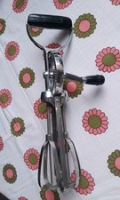 Vintage Prestige Hand Whisk Egg Beater Stainless Steel Black Plastic Handle 