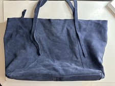 Mango Navy Blue Suede Leather