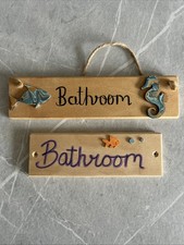 2 Bathroom Signs, 1 Hanging Sign, 1 Door Sign