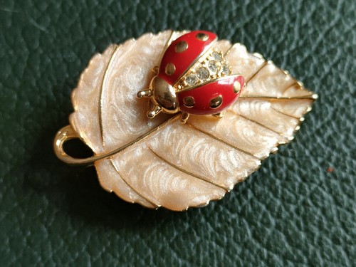 Vintage 1980 ladybug leaf - vintage,