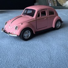 Die-Cast Volkswagen Beetle. 1:32 Scale. Pink. Pull-Back Action. New.