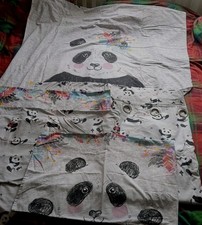 Single Panda Bedding 3 Pillowcase Blackout Curtains 168x137cm Approx Georgeous X