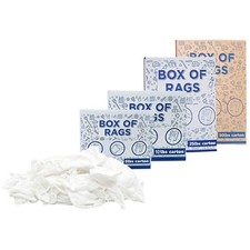 100% Cotton White Knit T-Shirt Rags Boxes, Multipurpose Cleaning & Wiping Cloths