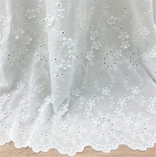 Wavy Edge Cotton Embroidered