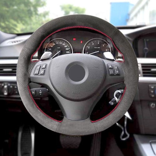 Suede leather steering - leather, wheel