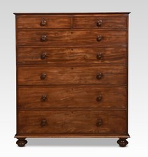 Tall Victorian Mahogany Chest of Drawers | 7-Drawer Linen Press Style | c.19th C
