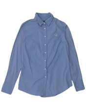 FRED PERRY Womens Shirt UK 16 Large Blue Cotton NZ06