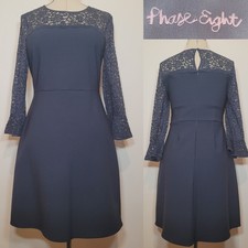 Phase Eight Esme Lace Dress Navy Blue Size 12