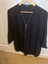 Black Zip Neck Top