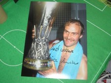 Mick Mills Signed Ipswich Town FC 1981 UEFA Cup Final Winners Trophy Photograph