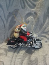 Harley Davidson Christmas Ornament Santa King Of The Road 1997 Vintage w/Box